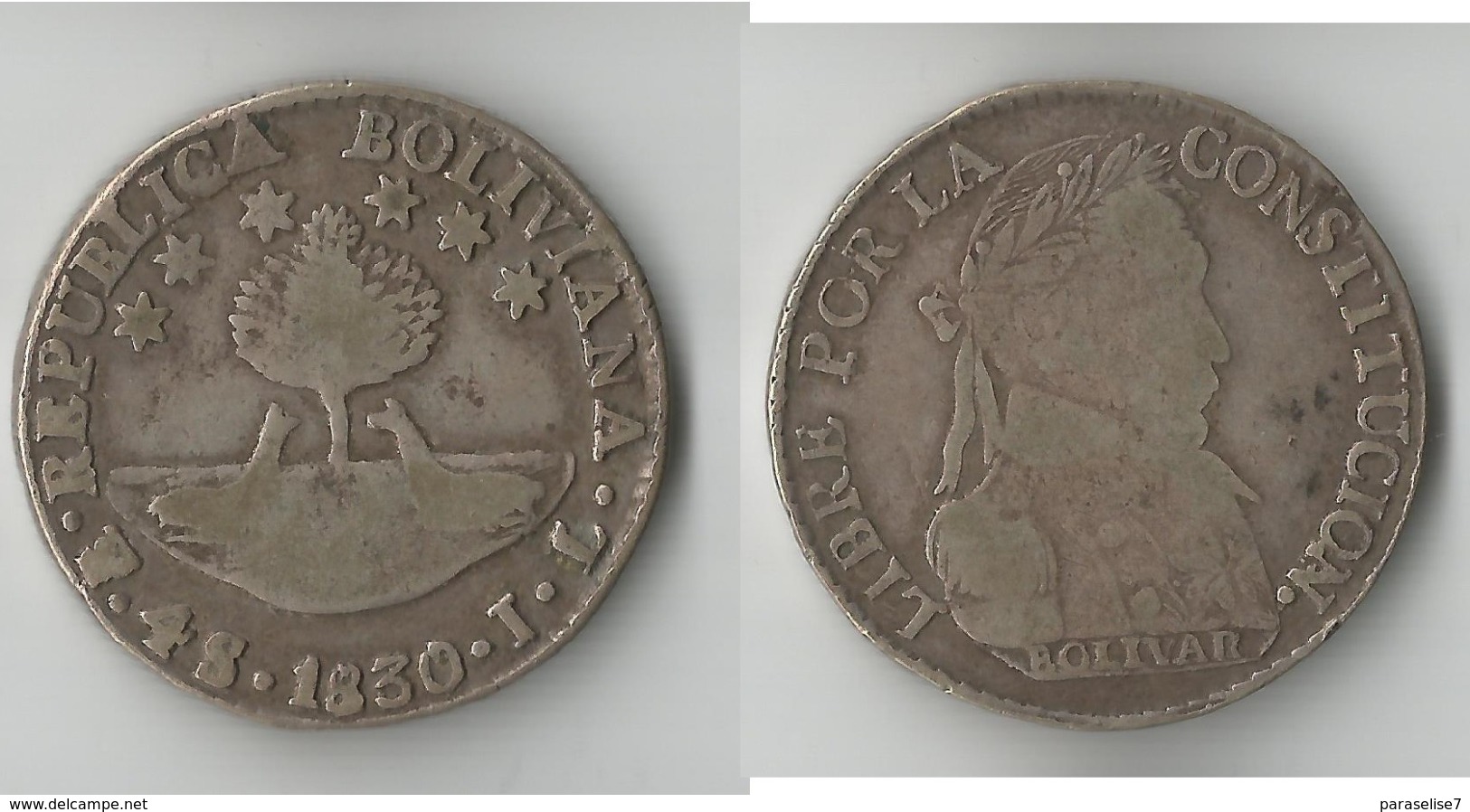 BOLIVIE  4  SOL  1830    ARGENT  RARE ! - Bolivie