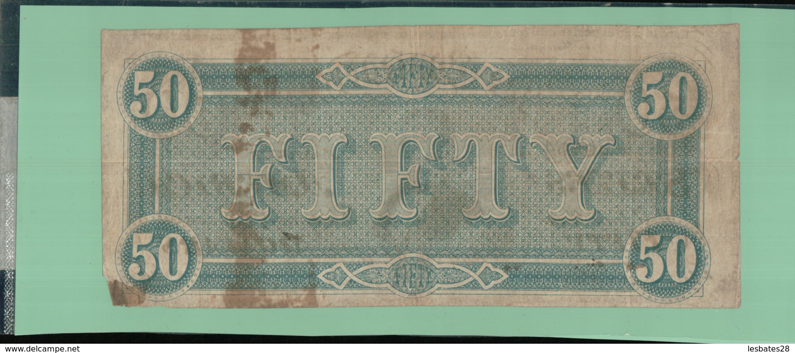 BILLET BANQUE  ATAT-UNIS 50 Dollars 1864 The Confederate States Of America 1864-02-17  -sept  2019  Alb Bil - Confederate (1861-1864)