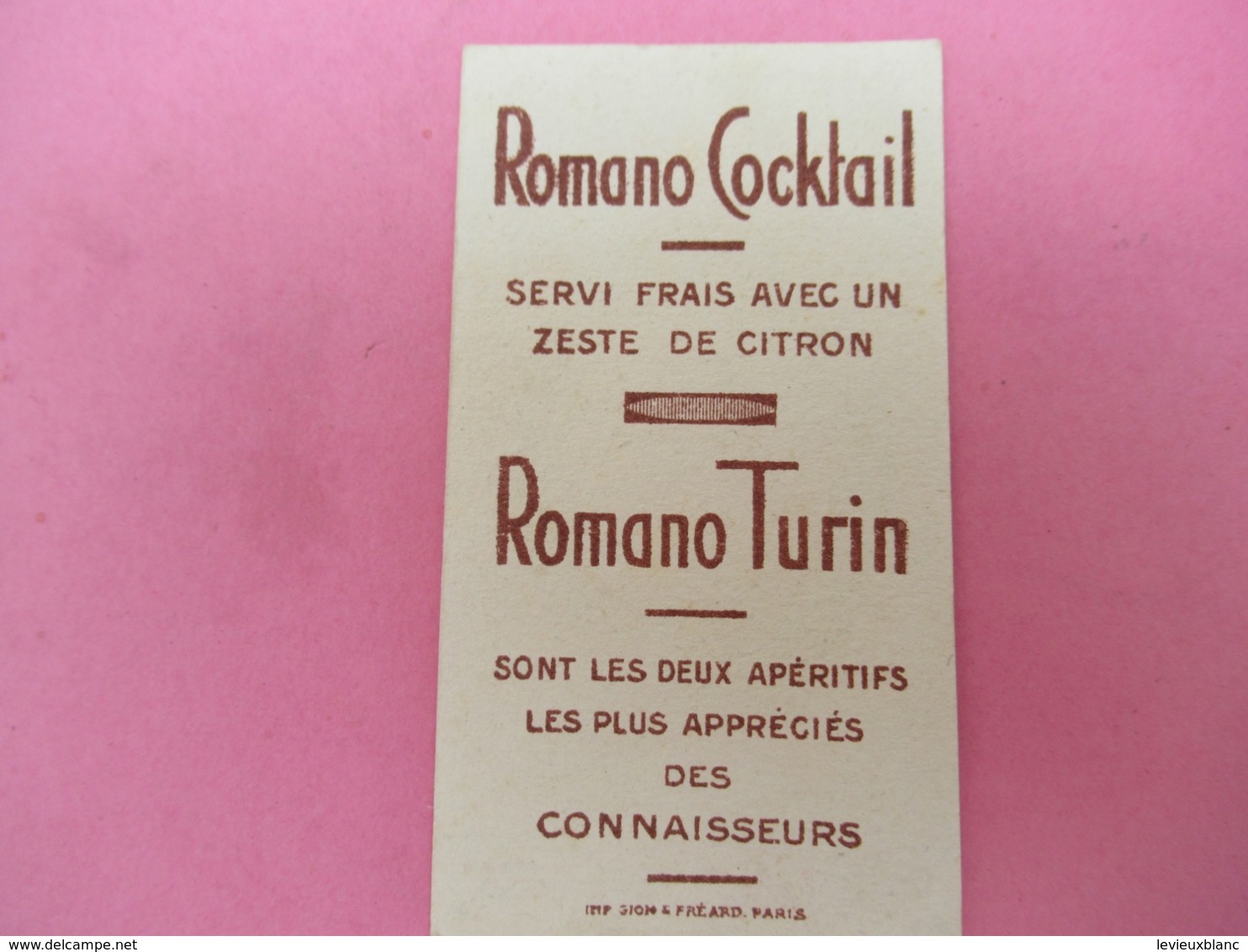 Petite Carte Commerciale/ Apéritif / ROMANO Cocktail/ ROMANO Turin/Vers1960  ?          VPN224 - Autres & Non Classés