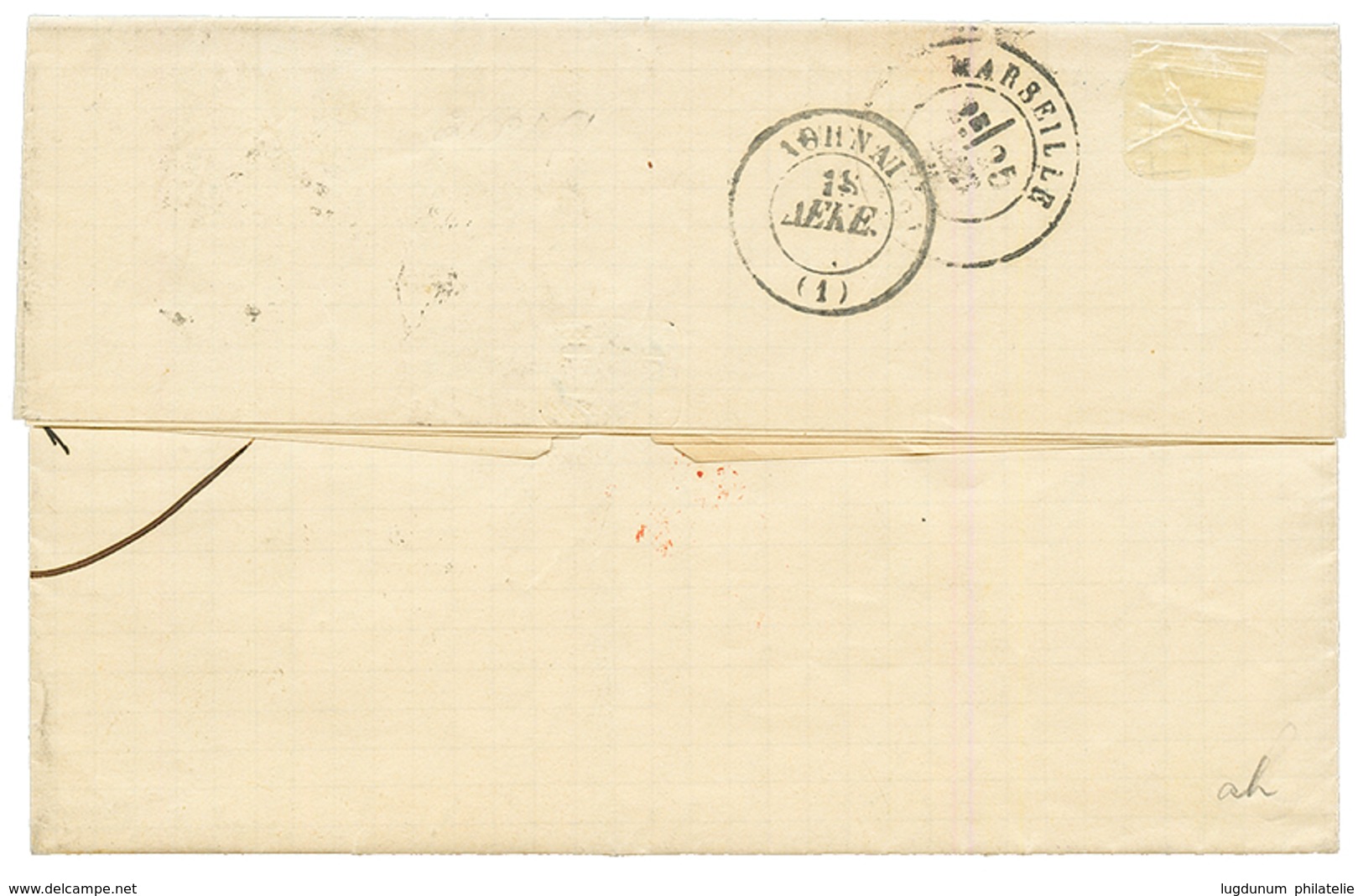 "1F20 Pour La GRECE" : 1869 20c(n°29) + 80c (n°32) Sur Lettre De LYON Pour ATHENES (GRECE). TTB. - 1849-1876: Periodo Classico