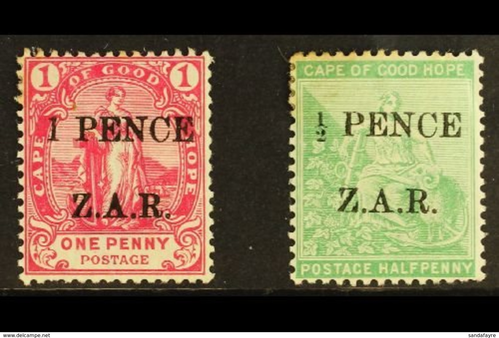 VRYBURG 1899 ½d Green And 1d Rose Ovptd "ZAR", SG 1, 2, Good To Fine Mint, Some Tone Spots On ½d. (2 Stamps) For More Im - Sin Clasificación