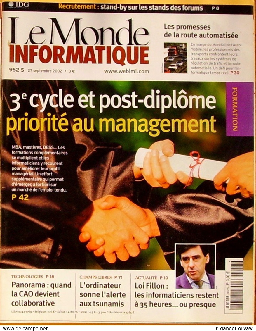 Le Monde Informatique N° 952 S - 27/9/2002 (TBE+) - Informatique