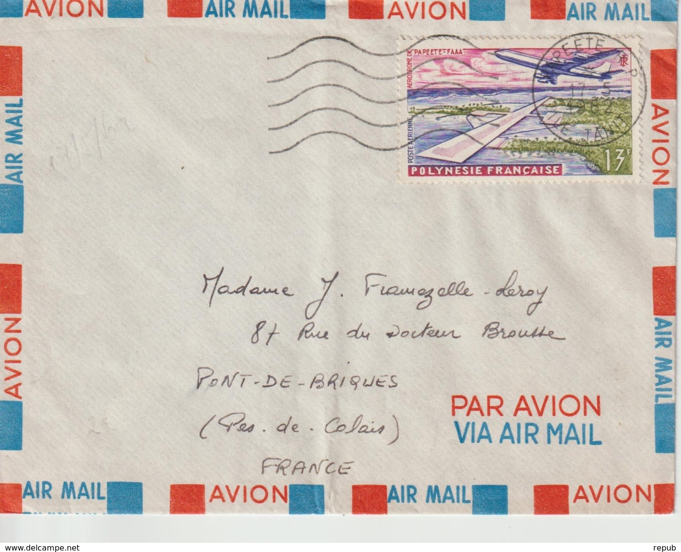 Lettre Polynésie 1962 Pour La France - Covers & Documents