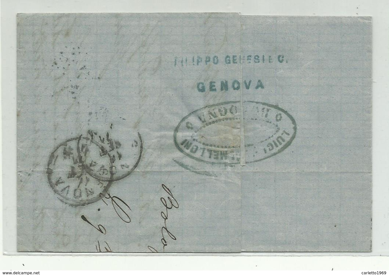 FRANCOBOLLO 5 CENTESIMI GRIGIO VERDE 1866 VITT. EMANUELE II  ISOLATO SU BUSTA - Used