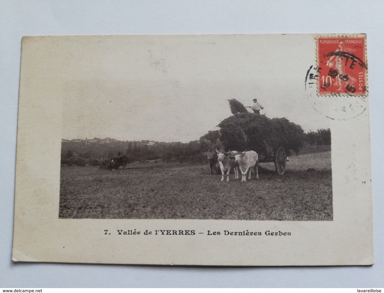 CPA 91 VALLEE DE L'YERRES LES DERNIERES GERBES ATTELAGE CHARGEMENT DU FOIN RARE BELLE CARTE !! - Yerres