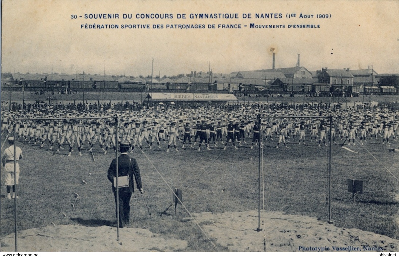 1909 FRANCIA - NANTES, T.P. SIN CIRCULAR , CONCOURS DE GYMNASTIQUE , FED. SPORTIVE DES PATRONAGES, MOUVEMENTS D'ENSEMBLE - Gymnastique
