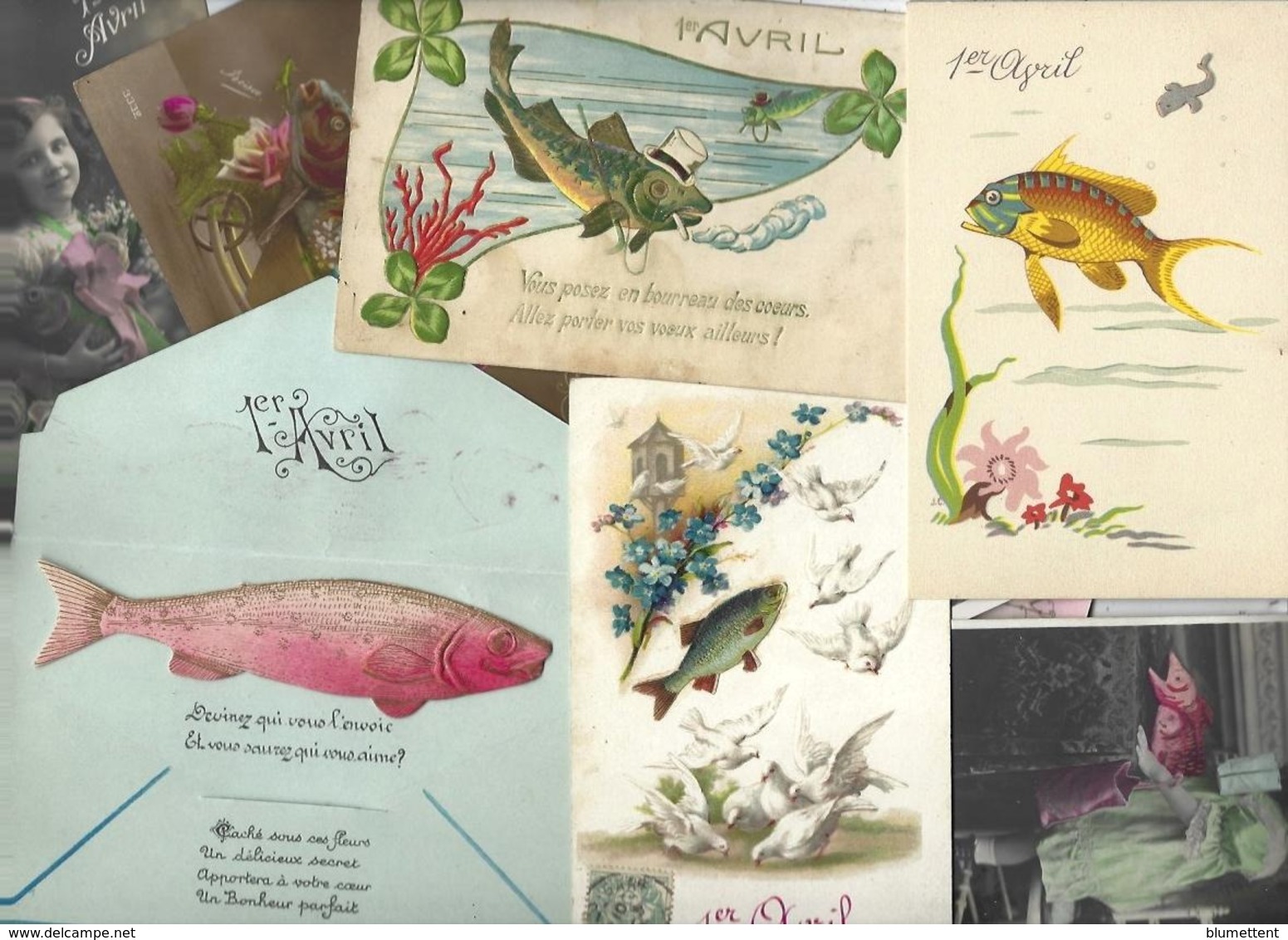 Lot 2129 De 10 CPA Poisson D'avril Premier Avril Fantaisies Déstockage Pour Revendeurs Ou Collectionneurs - 5 - 99 Cartes