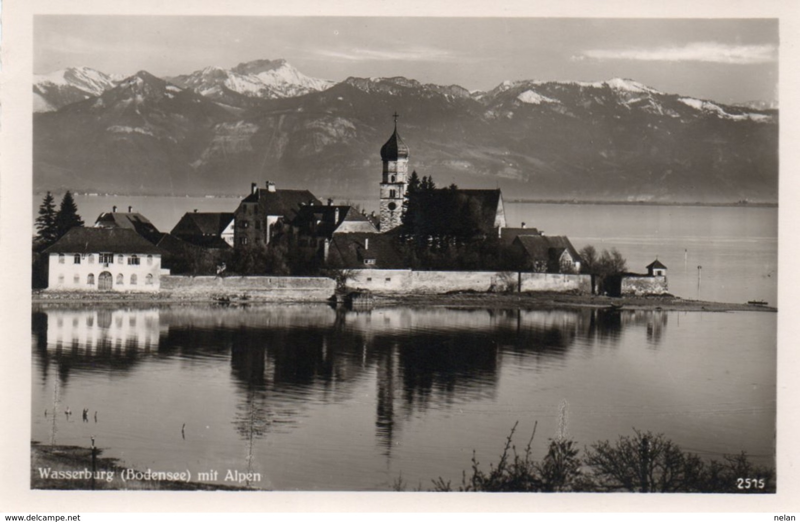 WASSERBURG MIT ALPEN-NON VIAGGIATA -REAL PHOTO - Wasserburg (Bodensee)