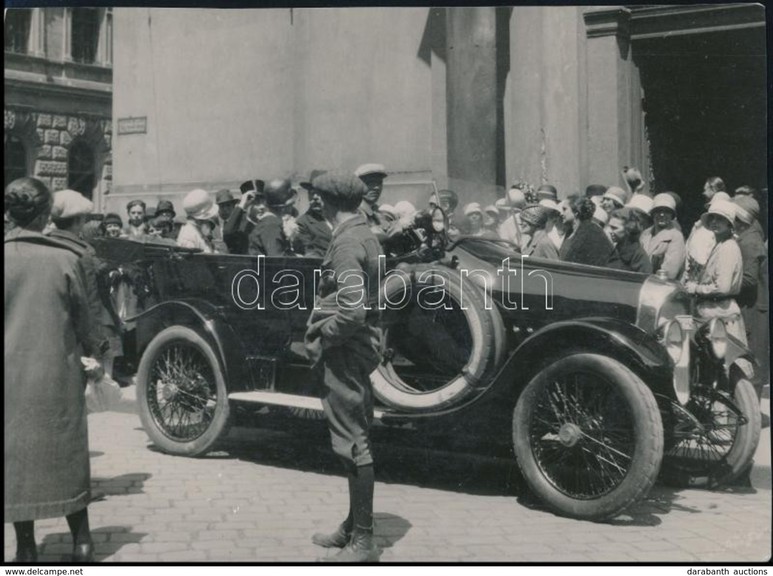 Cca 1920 Automobil Budapesten, 16,5x22,5 Cm - Sonstige & Ohne Zuordnung