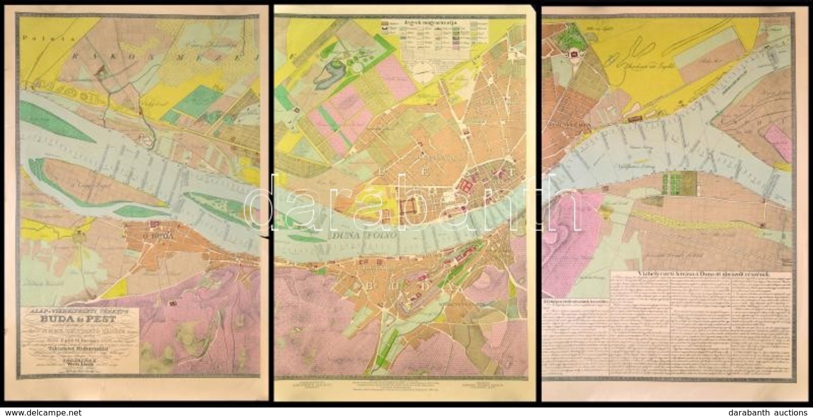 Alap és Vízhelyzeti Térképe Buda és Pest Szabad Királyi Fő Városainak ... Vörös László 1833-as Térképének Látványos Repr - Sonstige & Ohne Zuordnung