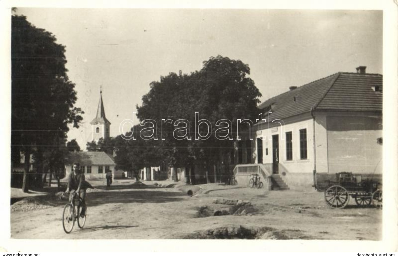 * T2/T3 Valkó, Utcarészlet, üzlet, Templom, Biciklis, Photo (EK) - Ohne Zuordnung