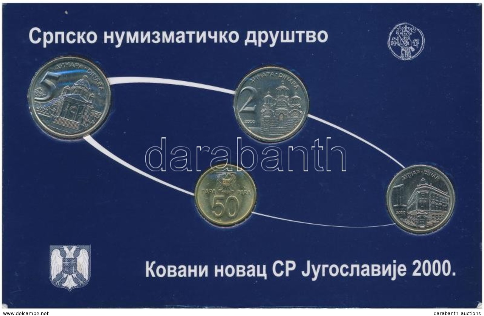 Szerbia 2000. 50p-5D (4xklf) Forgalmi Sor T:1
Serbia 2000. 50 Para - 5 Dinars (4xdiff) Coin Set C:UNC - Non Classés