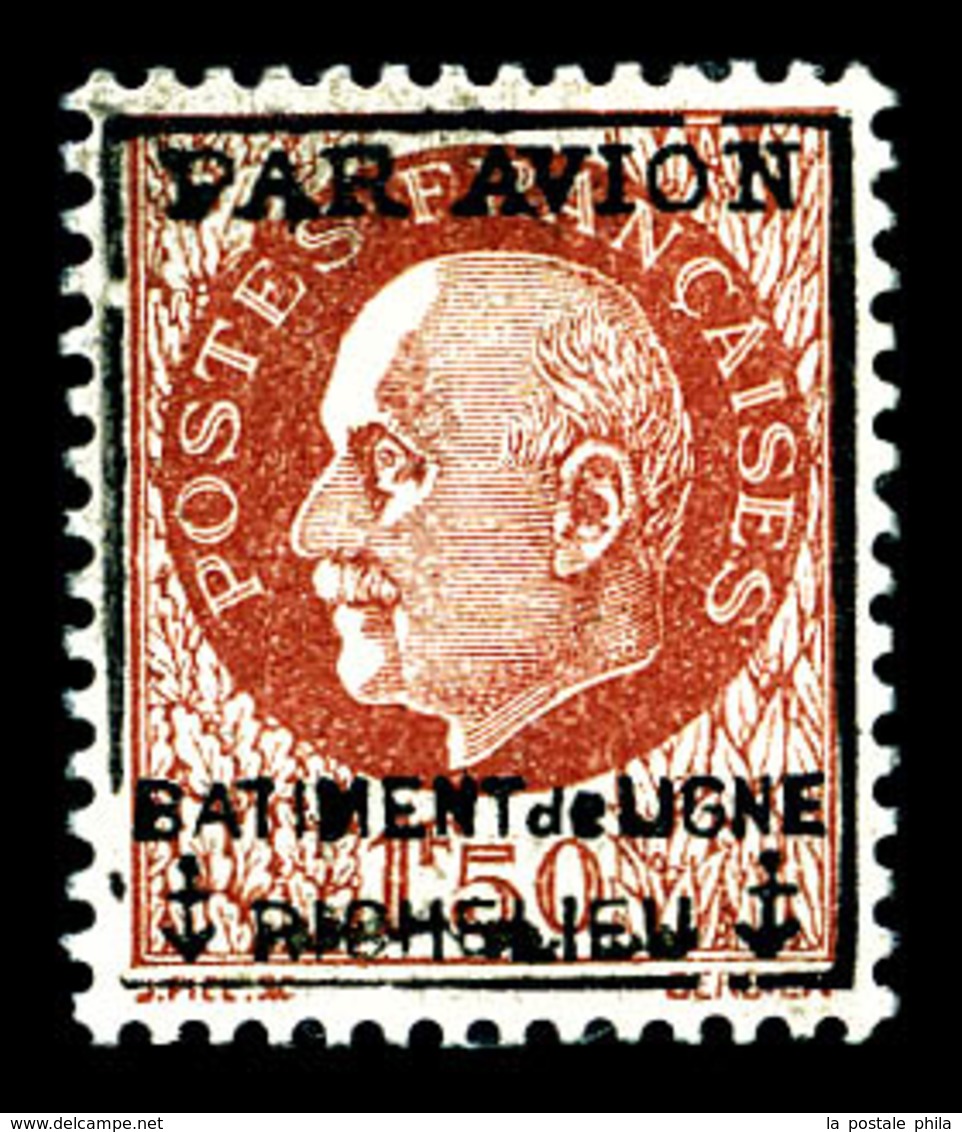 ** N°3, 1f50 Brun Pétain, Très Bon Centrage, TTB (signé Calves)  Qualité: **  Cote: 240 Euros - Military Airmail