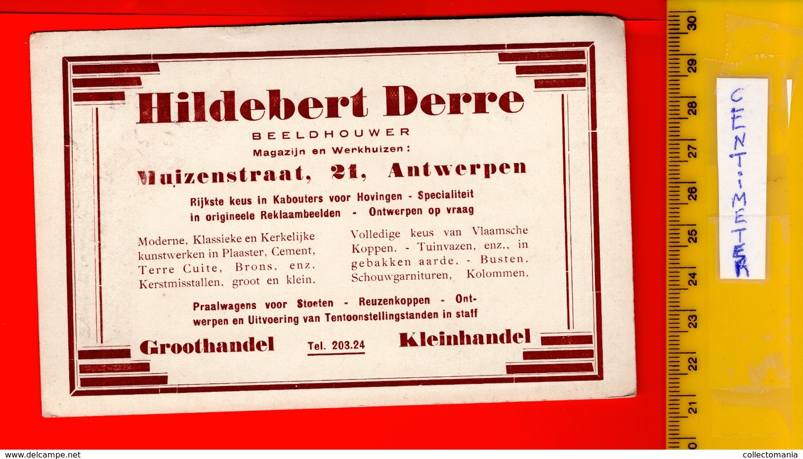 2 Kaarten Antwerpen  Appox.1925  HILDEBERT DERRE Muizenstraat 21 Kabouters Beelden Vlaamsche Koppen Kunstenaar DWERGEN - Other & Unclassified