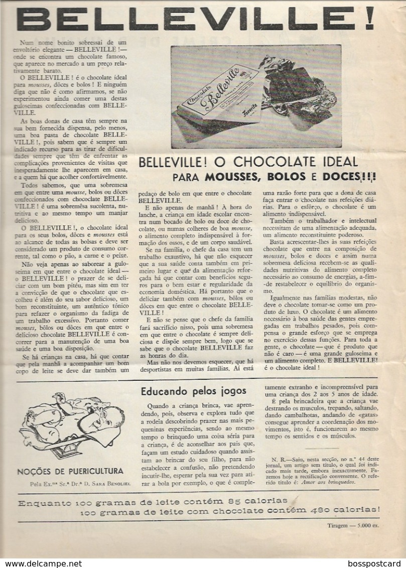 Lagos - Jornal Da Favorita De Novembro De 1954 - Chocolate E Biscoitos - Imprensa - Publicidade. Faro. - Culinaria & Vinos