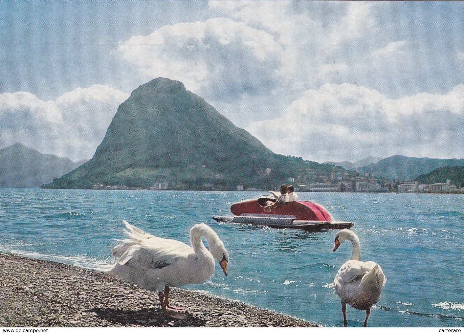 SUISSE,SWITZERLAND,SWISS, HELVETIA,SCHWEIZ ,TESSIN,TICINO,LUGANO,PEDALO,CYGNE,RARE - Lugano