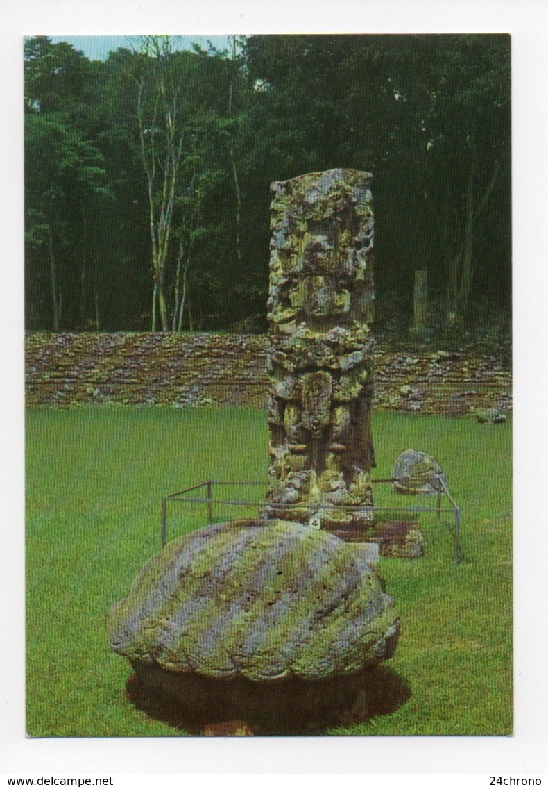 Honduras: Estela Maya, Mayan Totem Pole, Copan (19-1732) - Honduras