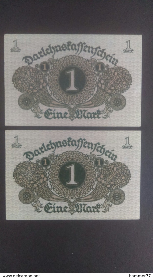 Germany 1920: 2 X 1 Mark - Bundeskassenschein