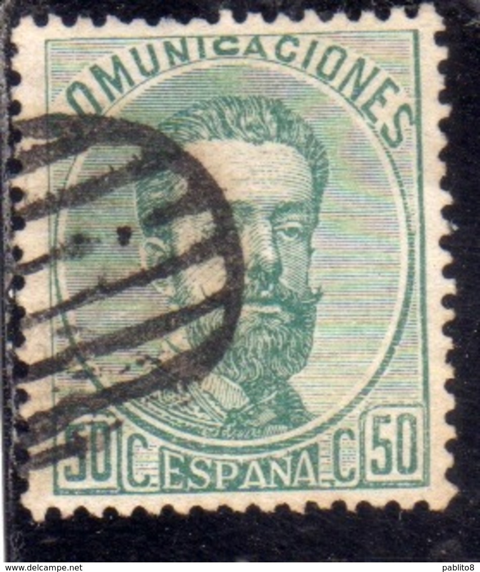 SPAIN ESPAÑA SPAGNA 1872 1873 KING AMODEO RE CENT. 50c USED USATO OBLITERE' - Used Stamps