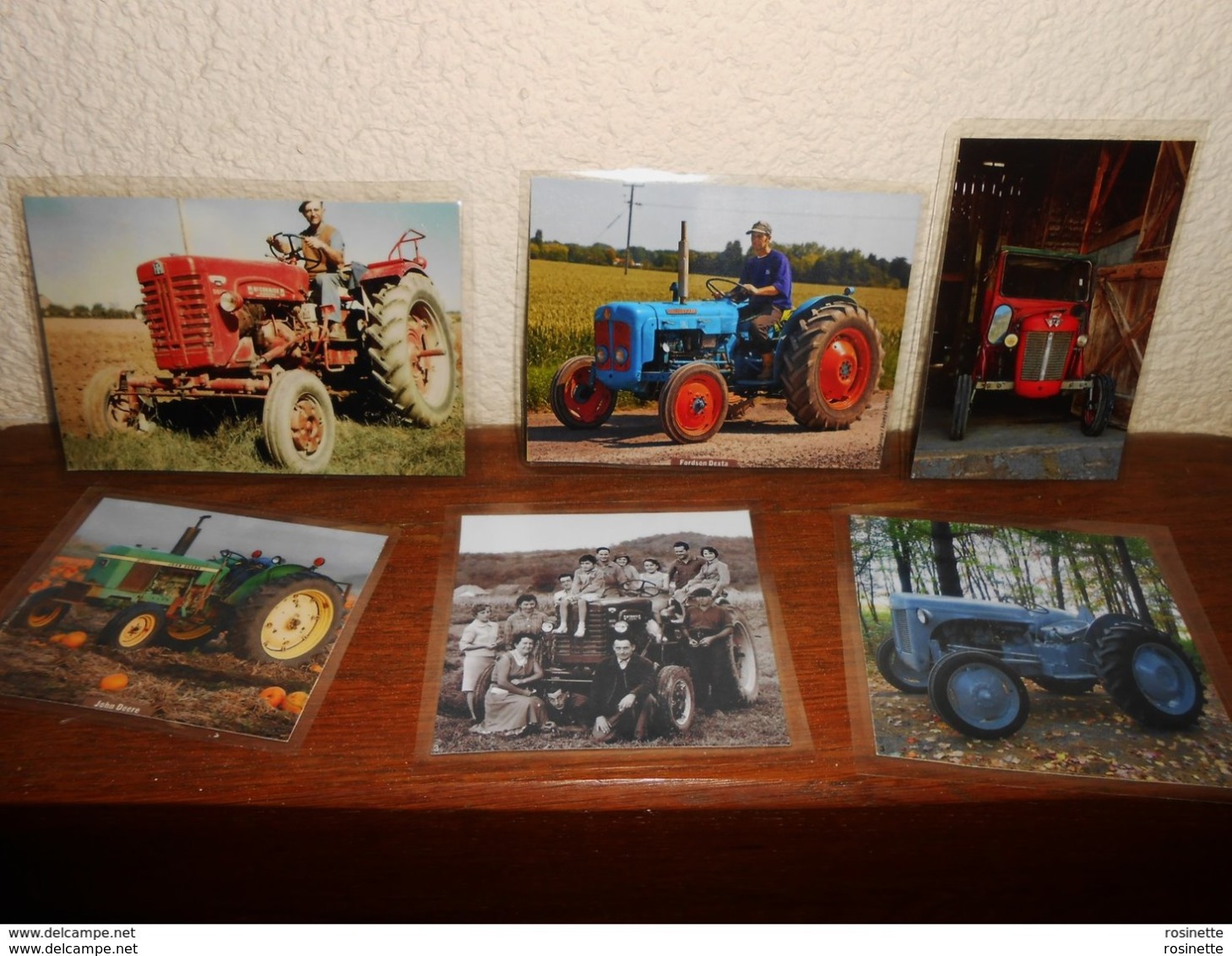 6 Repro  Cartonnées Et Plastifiées / TRACTEURS ( Delairon, John Deere, Mac Cormick, Fergusson...) - Auto's