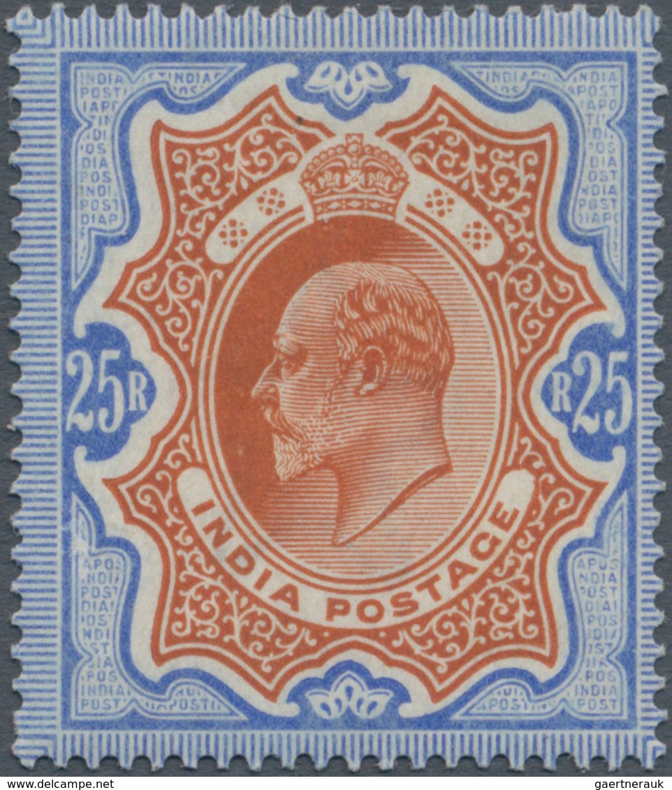 Indien: 1902-11 KEVII. 25r. Brownish Orange & Blue, MINT Lightly Hinged With Large Part Original Gum - Sonstige & Ohne Zuordnung