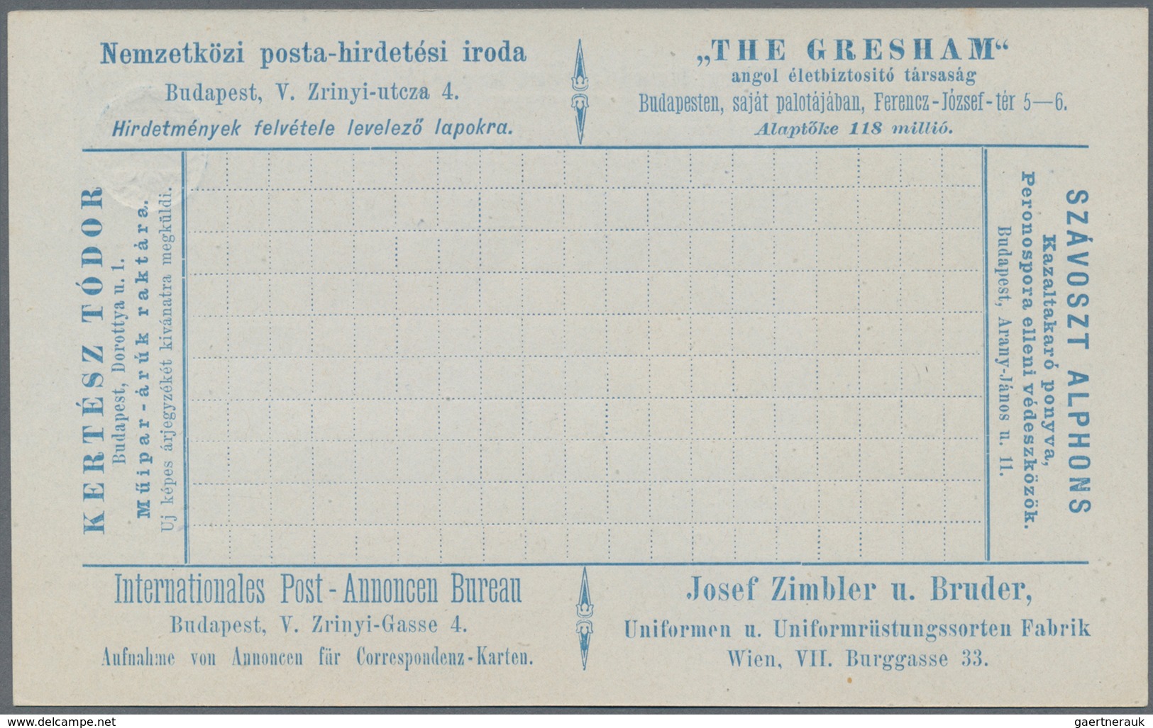 Thematik: Anzeigenganzsachen / Advertising Postal Stationery: 1896 (approx.), Hungaria. Lot Of 3 Dif - Ohne Zuordnung