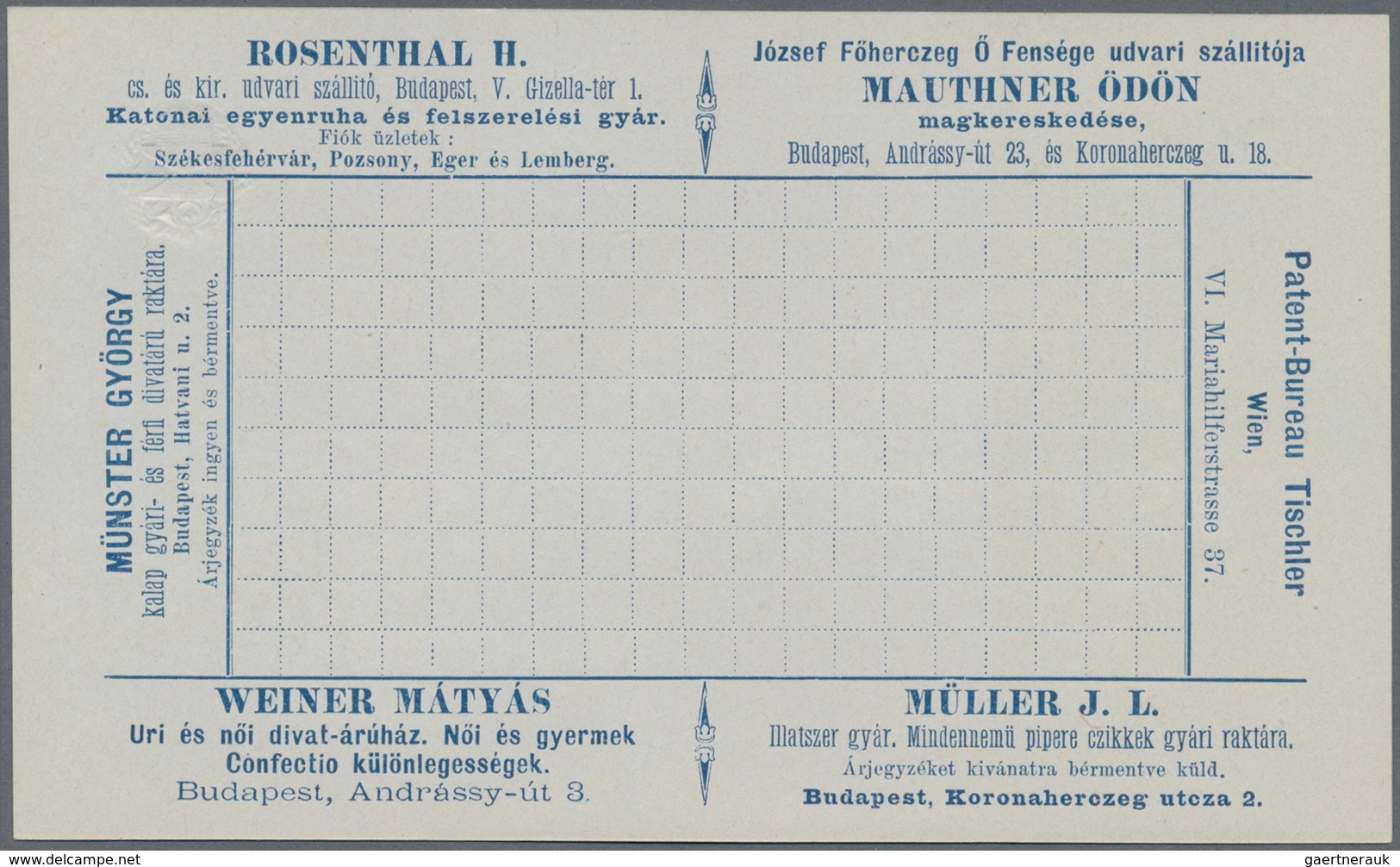 Thematik: Anzeigenganzsachen / Advertising Postal Stationery: 1896 (approx.), Hungaria. Lot Of 3 Dif - Ohne Zuordnung