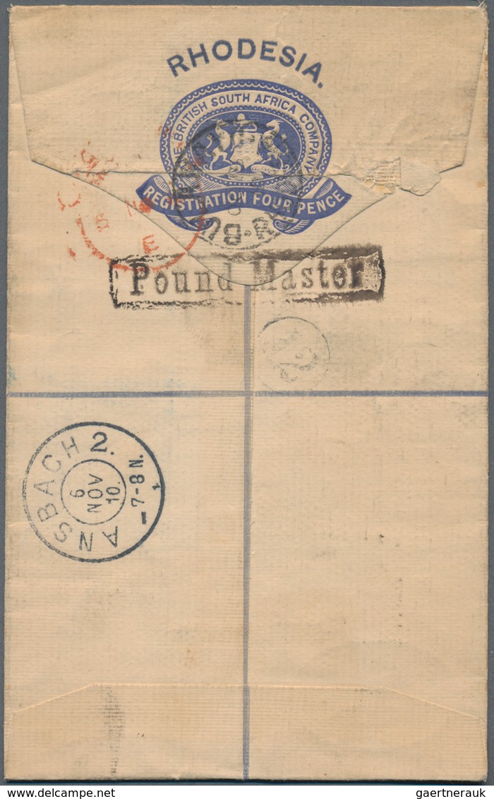 Britische Südafrika-Gesellschaft: 1909 Postal Stationery Registered Envelope 4d. Ultramarine With Cu - Ohne Zuordnung