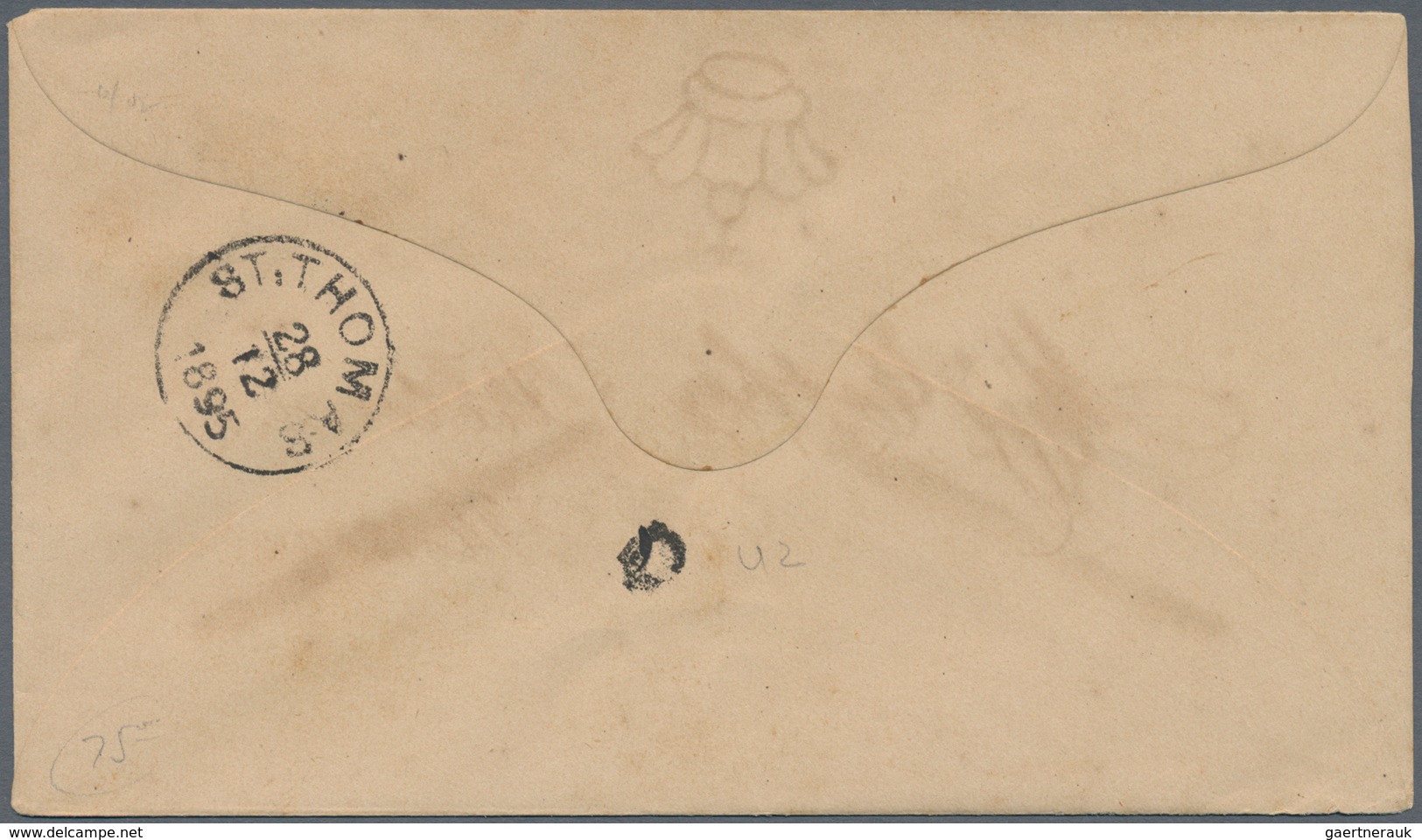 Dänisch-Westindien: 1891 Postal Stationery Envelope 3 Cents Red (watermark Type B) Canceled With Unn - Dänische Antillen (Westindien)