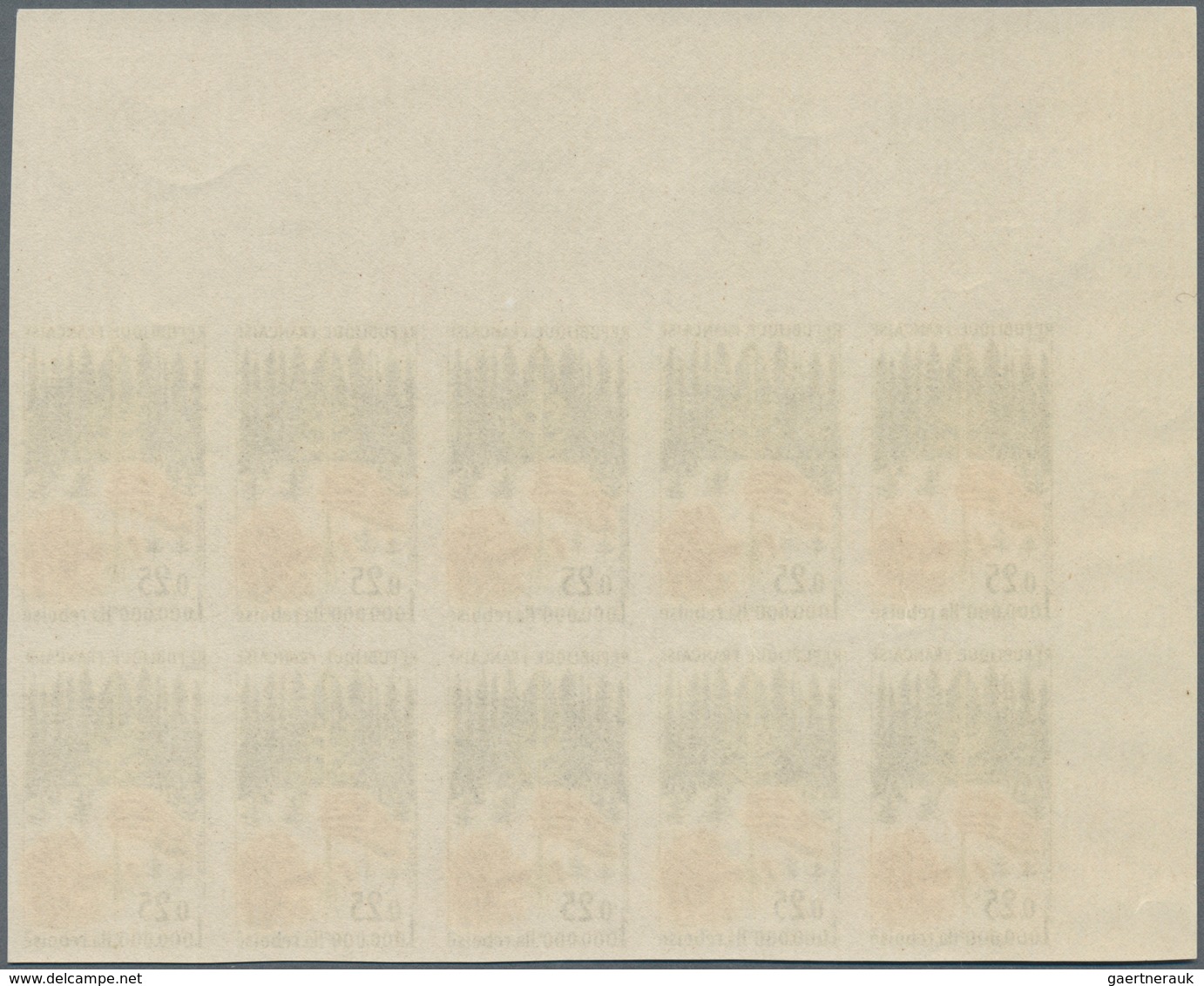 Frankreich: 1965, Reforestation 0.25fr. IMPERFORATE Block Of Ten From Upper Left Corner, Mint Never - Sonstige & Ohne Zuordnung