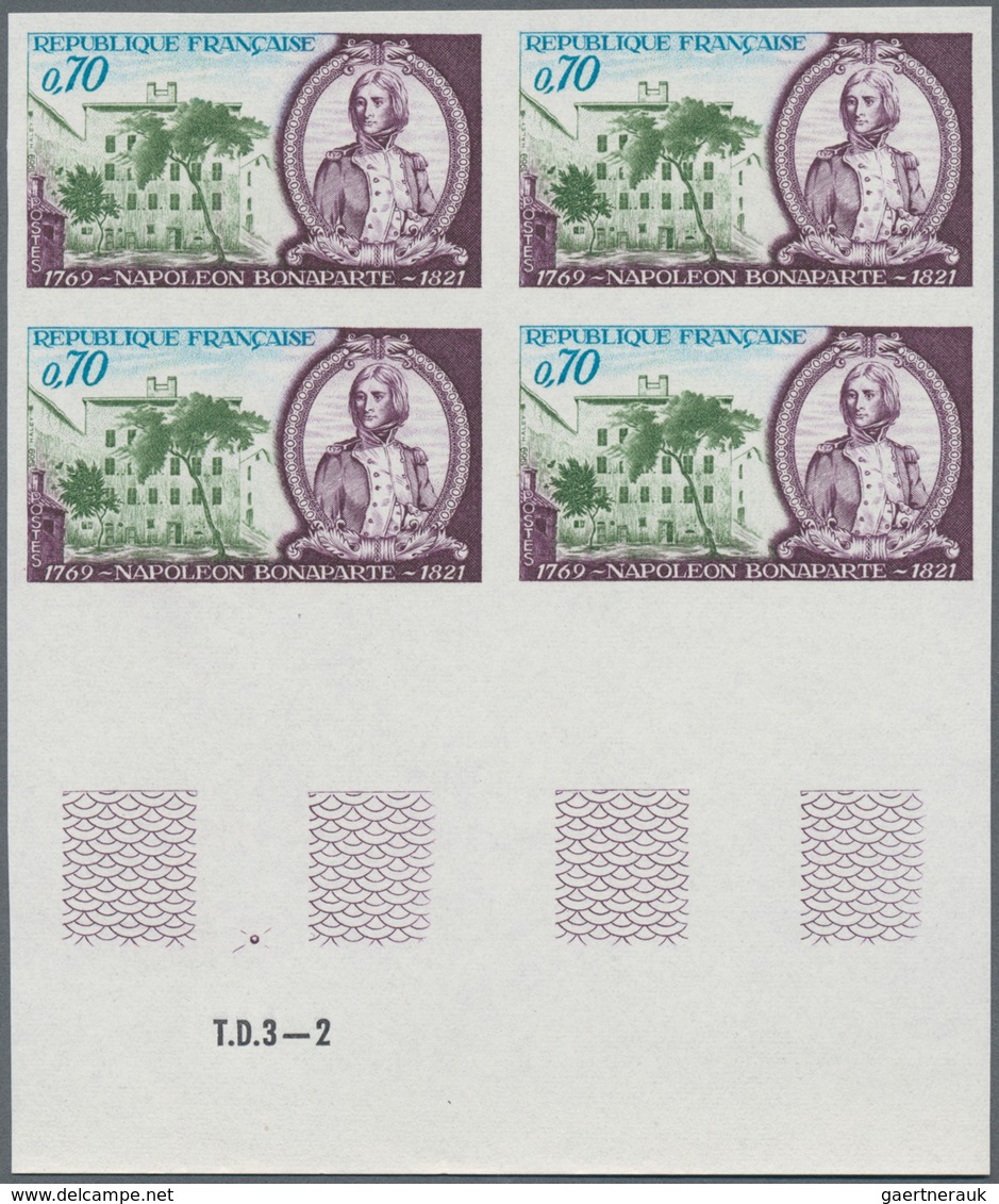 Frankreich: 1969, 200th Birthday Of Napoleon I. 0.70fr. IMPERFORATE Block Of Four From Lower Margin, - Sonstige & Ohne Zuordnung