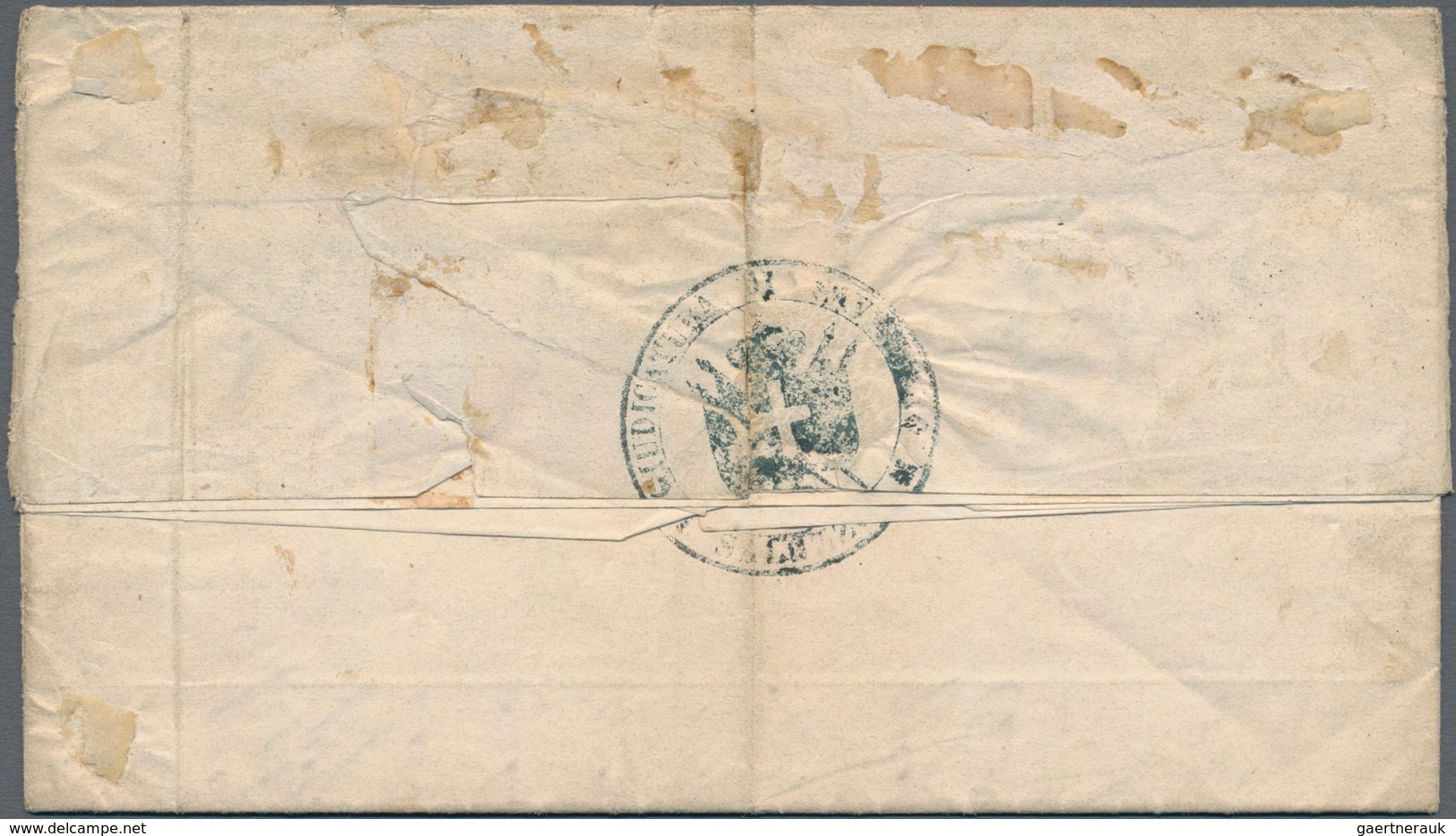 Italien - Altitalienische Staaten: Sardinien: 1851, 20 C Blue Each Single Franking On Three Folded L - Sardinien