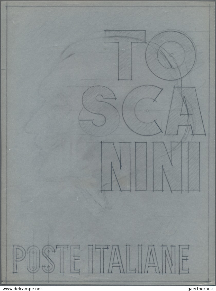 Italien: 1967. Original Sketch For TOSCANINI Issue In 1967 By Italien Designer And Engraver Renato F - Oblitérés