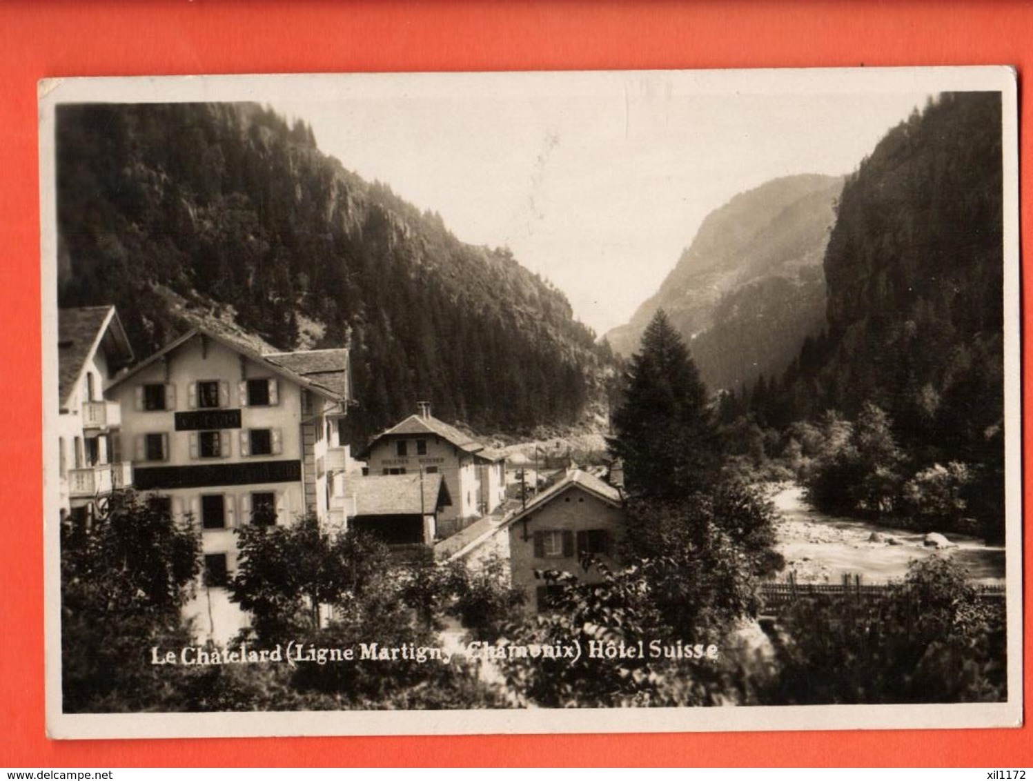 MTW-30 Le Chatelard Ligne Martigny-Chamonix, Hotel Suisse. Trient. Circulé Avec 4 Fils De Tell En 1932 Vers Lyon - Martigny