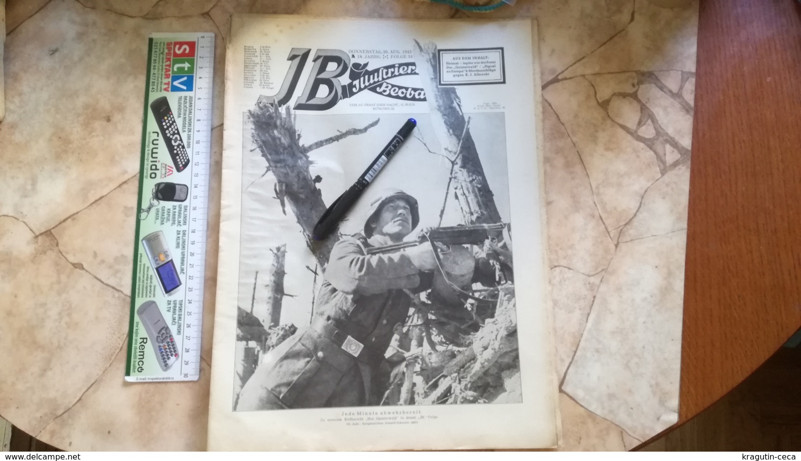 1943 WWII WW2 Illustrierter Beobachter Zeitung NAZI GERMANY ARMY MAGAZINE MILITARY DEUTSCHE ZEITSCHRIFT Judeo Bolsheviks - Police & Military