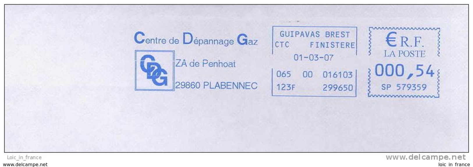 EMA Sur Lettre (slogan Meter On Cover) Gaz Gas Guipavas 29 Finistère - Gas