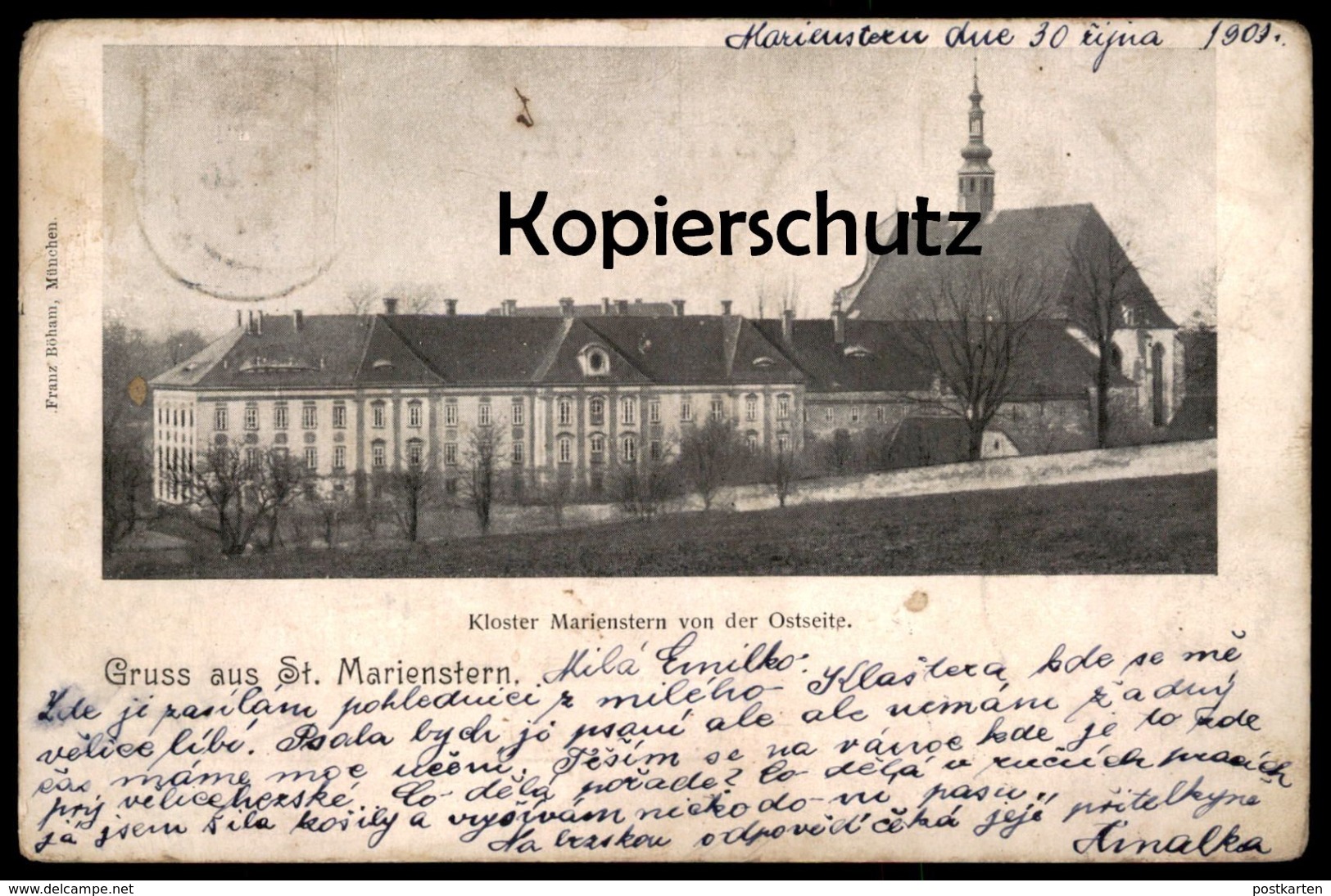 ALTE POSTKARTE ST. MARIENSTERN KLOSTER VON DER OSTSEITE PANSCHWITZ-KUCKAU 1901 Abbey Cloitre Ansichtskarte Postcard Cpa - Panschwitz-Kuckau