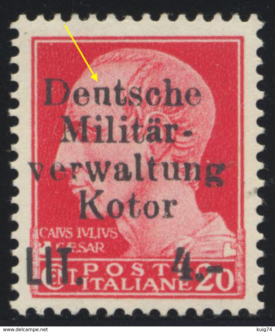 1944 CATTARO - KOTOR N.1-6 NUOVI** INTEGRI CON RARA VARIETA' CERT. BIONDI - MNH +OVERPRINT VARIETY BIONDI EXPERTISE - Occ. Allemande: Cattaro