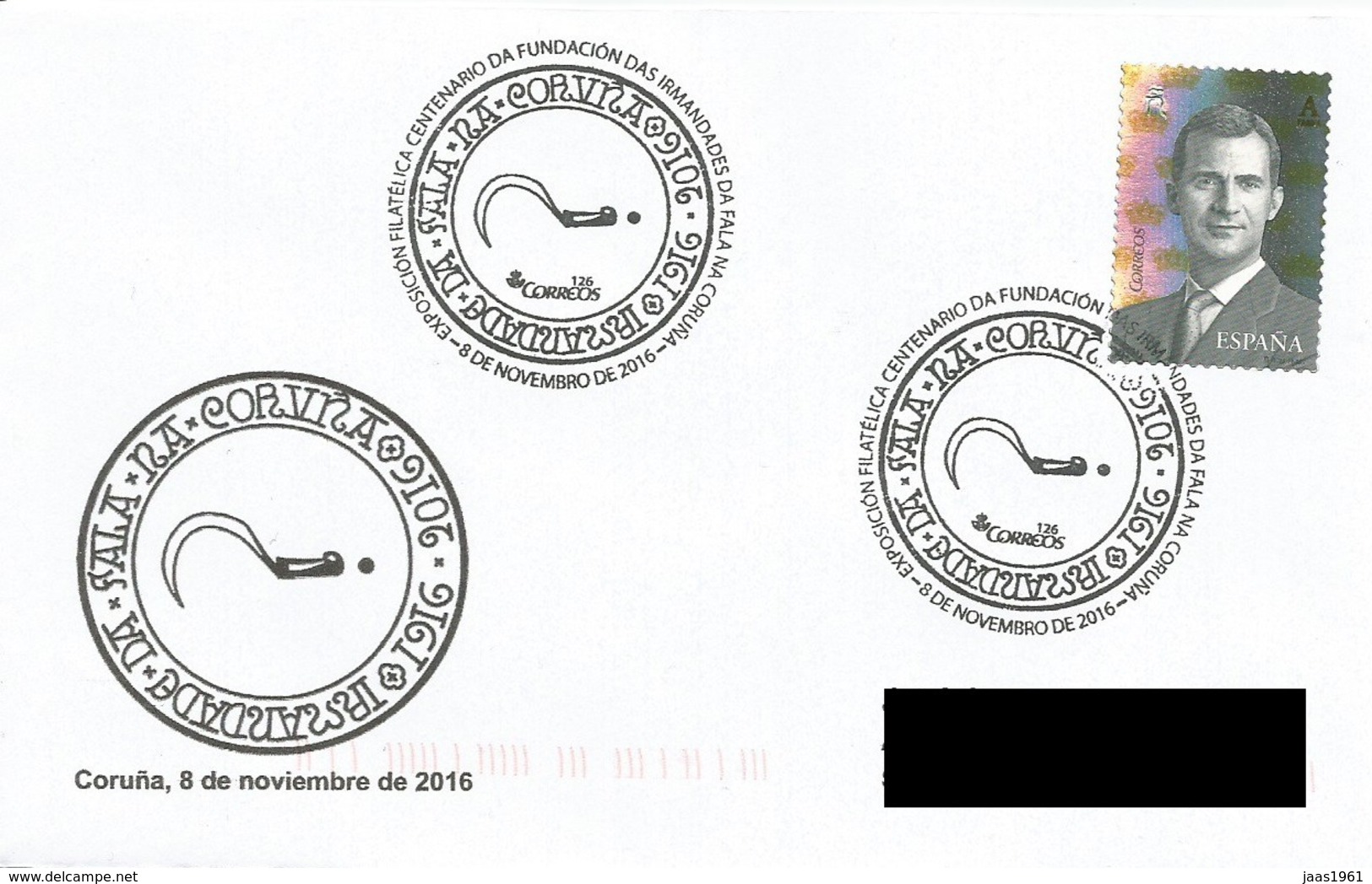 SPAIN. POSTMARK. 100th ANNIV. FOUNDATION DAS IRMANDADES DA FALA. CORUÑA 2016 - Other & Unclassified