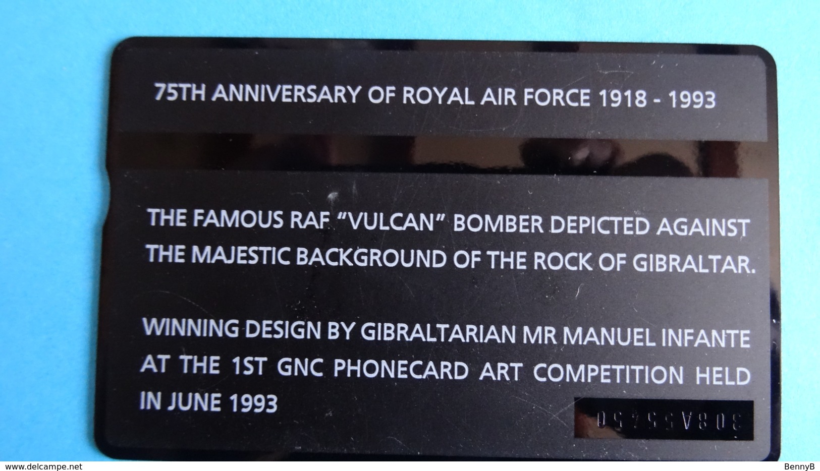 Gibraltar - Télécarte Collector's Edition 5u : 75th Anniversary Of The Royal Air Force 1918-1993, Used - Gibraltar