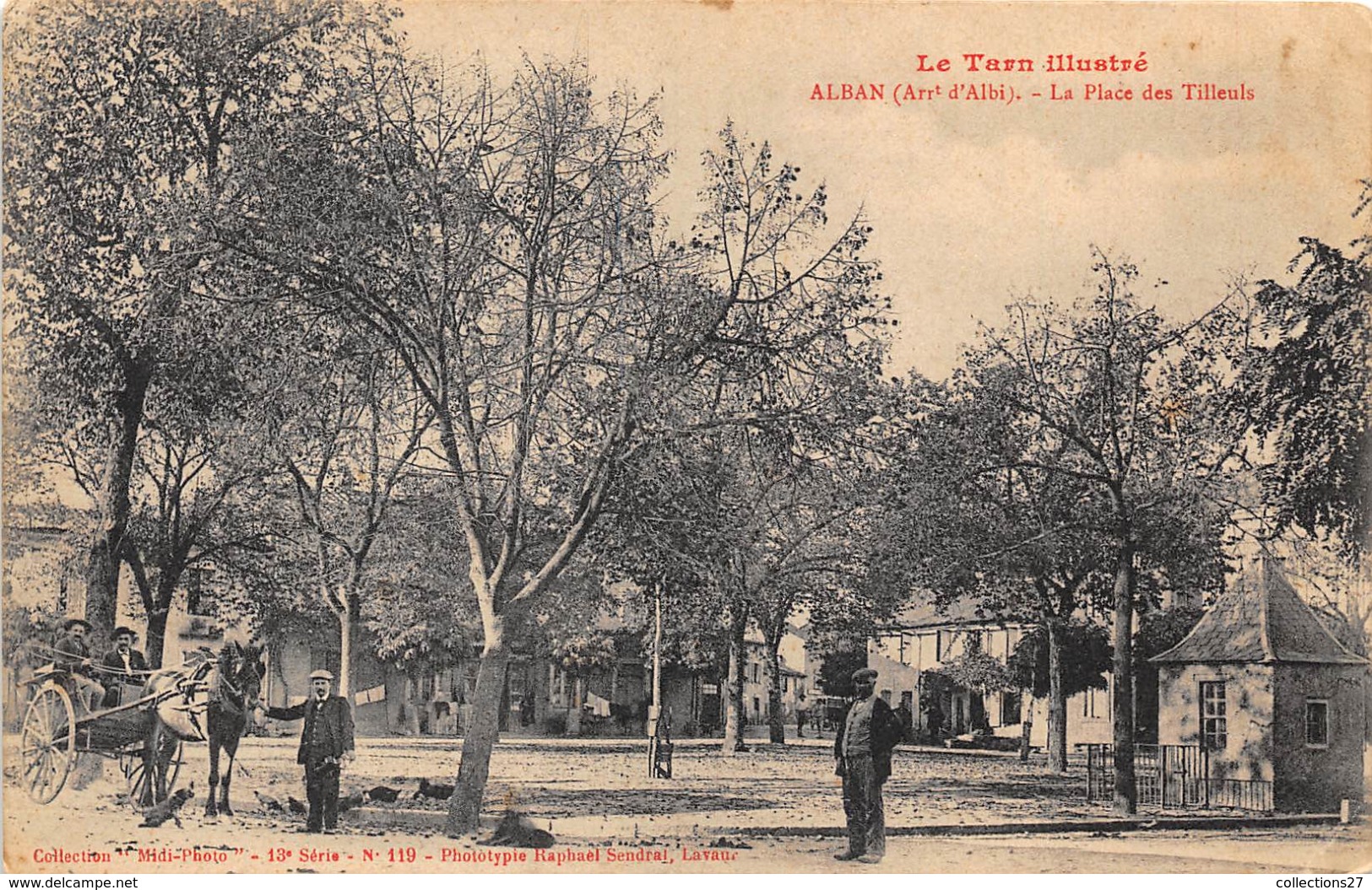 81-ALBAN- LA PLACE DES TILLEULS - Alban