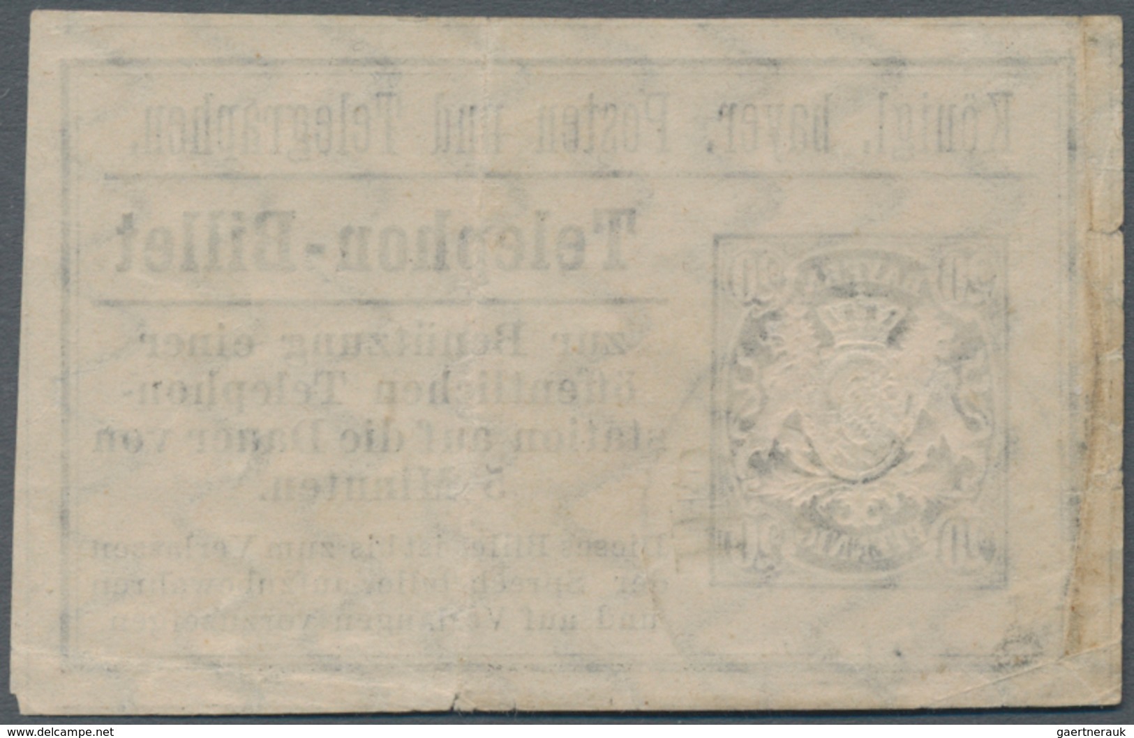 Bayern - Marken und Briefe: Bayern Pfennigzeit  1) 1890, 2 Mark gelborange auf rötlichem Papier als