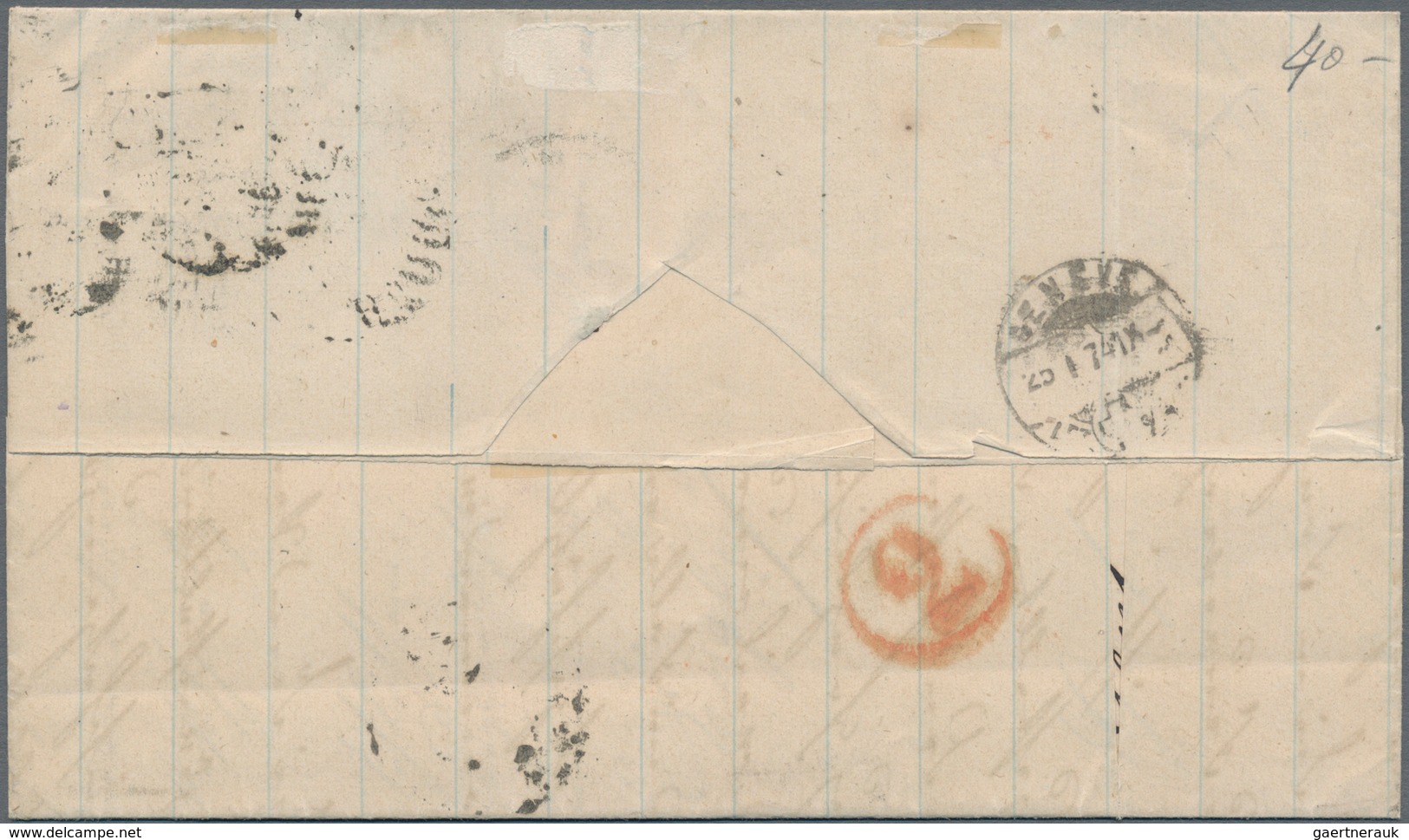 Deutsches Reich - Brustschild: 1872, Freimarke 2 Kreuzer Orange Kleiner Schild Als Senkrechter Dreie - Brieven En Documenten