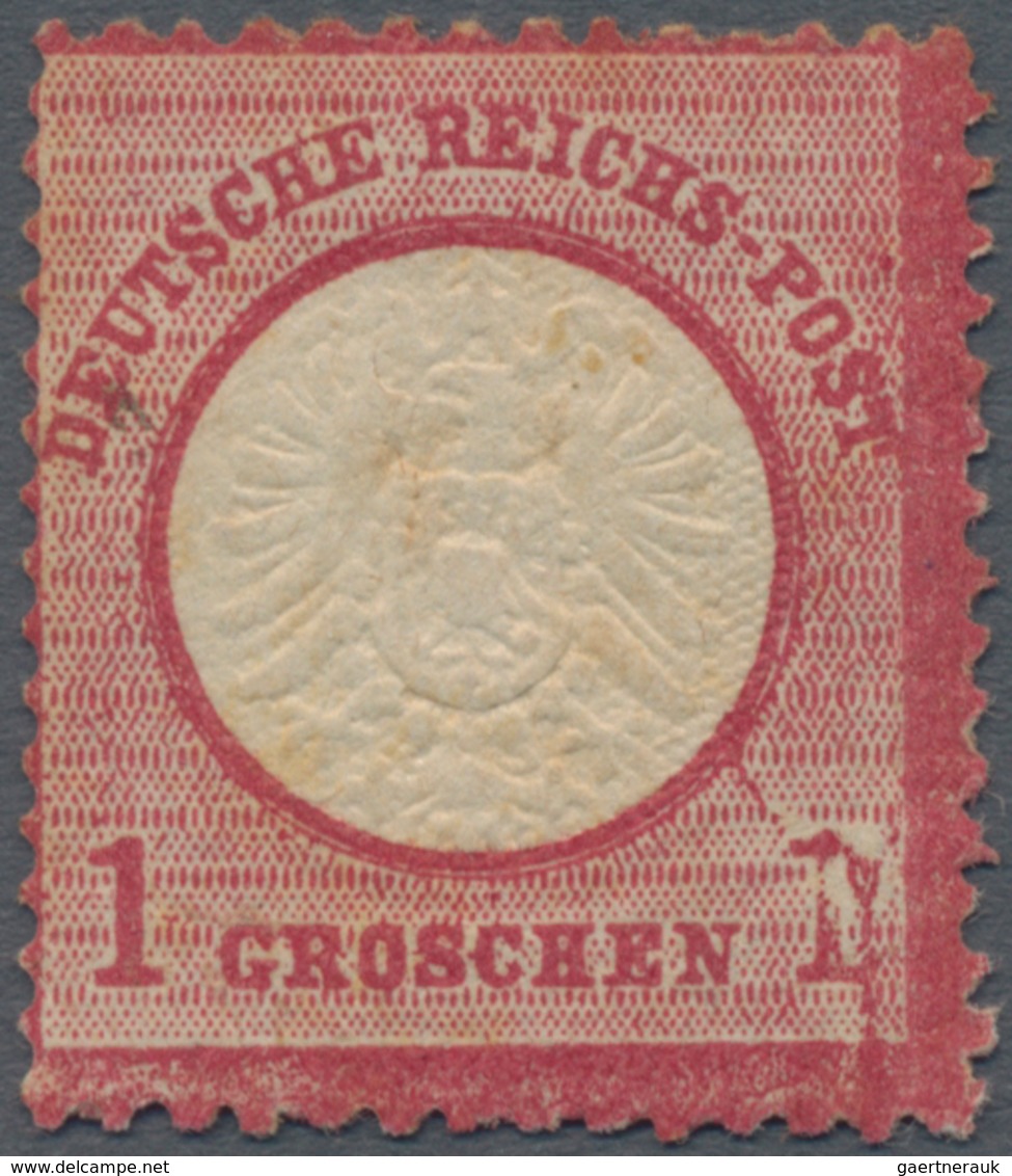 Deutsches Reich - Brustschild: 1872 Großer Schild 1 Gr. Ungebraucht Mit Plattenfehler II: Gebrochene - Briefe U. Dokumente