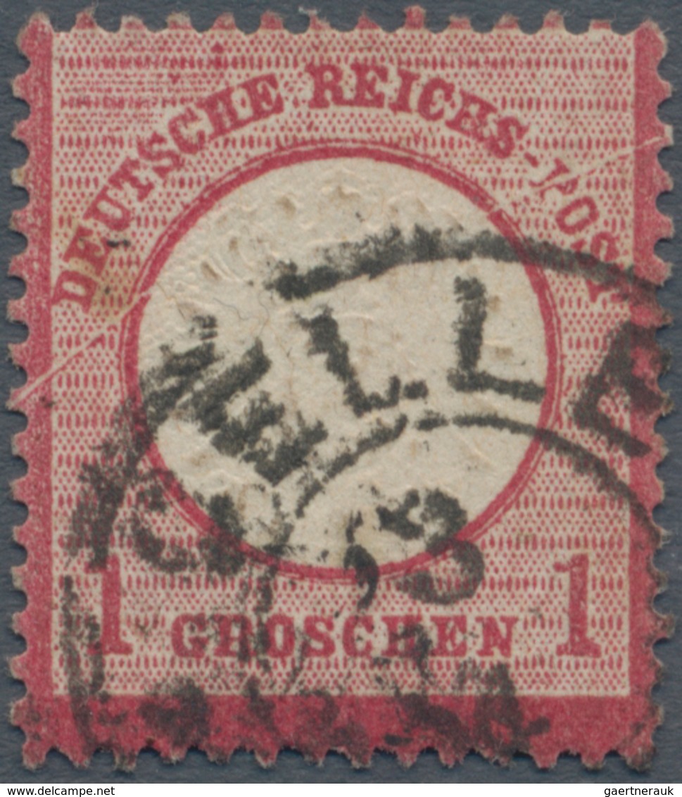 Deutsches Reich - Brustschild: 1872, Großer Schild 1 Gr. Karmin Mit Sehr Seltenem Plattenfehler XX: - Briefe U. Dokumente