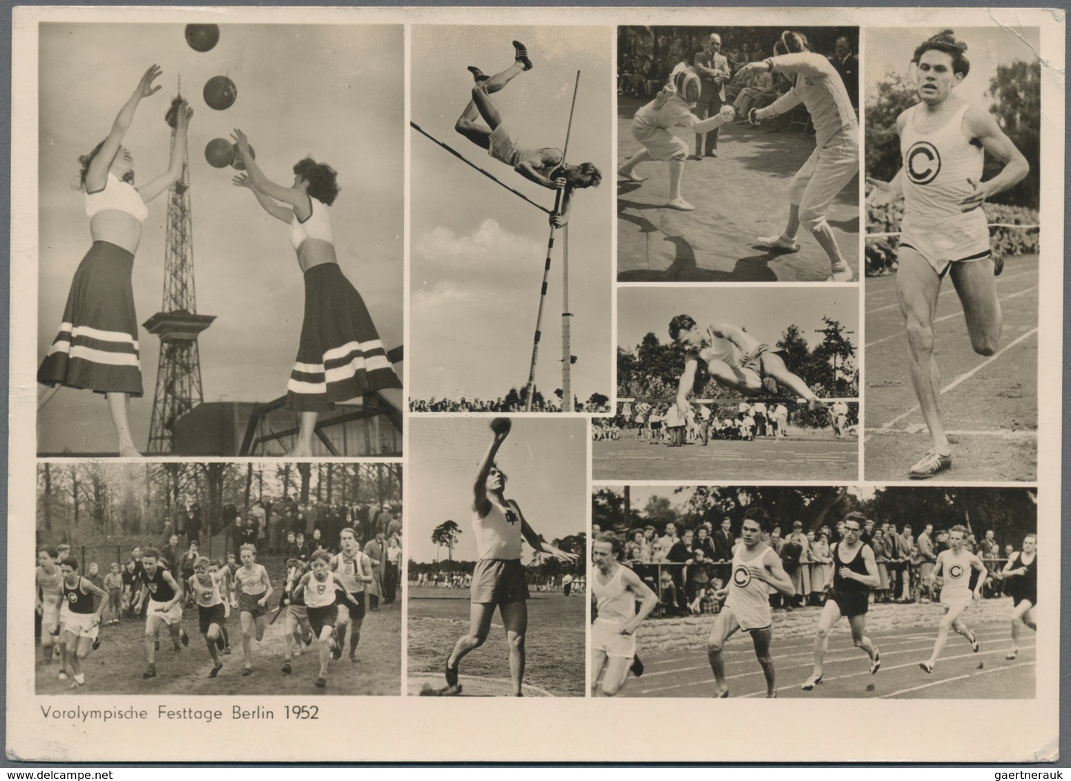 Berlin: 1952, Vorolympiade, 20 Pfg. Als Selt. EF Mit Ersttags-Sondertempel Vom 20.6. Auf Sonderansic - Brieven En Documenten