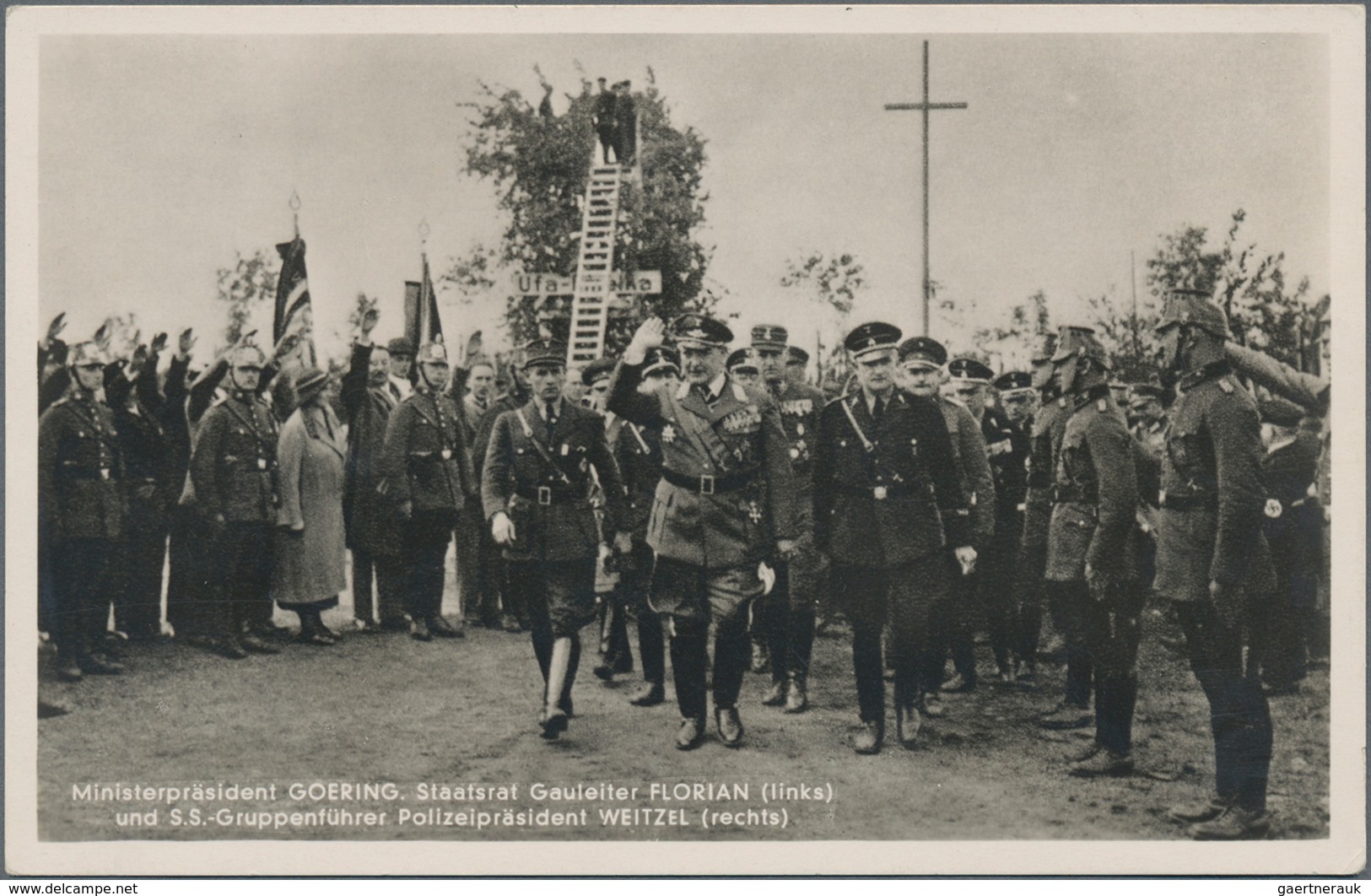Ansichtskarten: Propaganda: 1934, "Ministerpräsident GOERING, Staatsrat Gauleiter FLORIAN Und SS-Gru - Politieke Partijen & Verkiezingen
