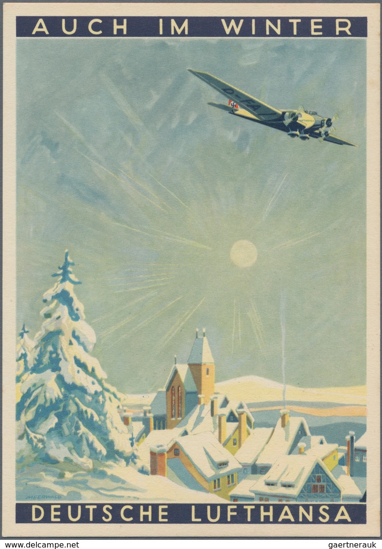 Ansichtskarten: Propaganda: 1936, "Auch Im Winter DEUTSCHE LUFTHAMSA", Großformatige Kolorierte Werb - Politieke Partijen & Verkiezingen