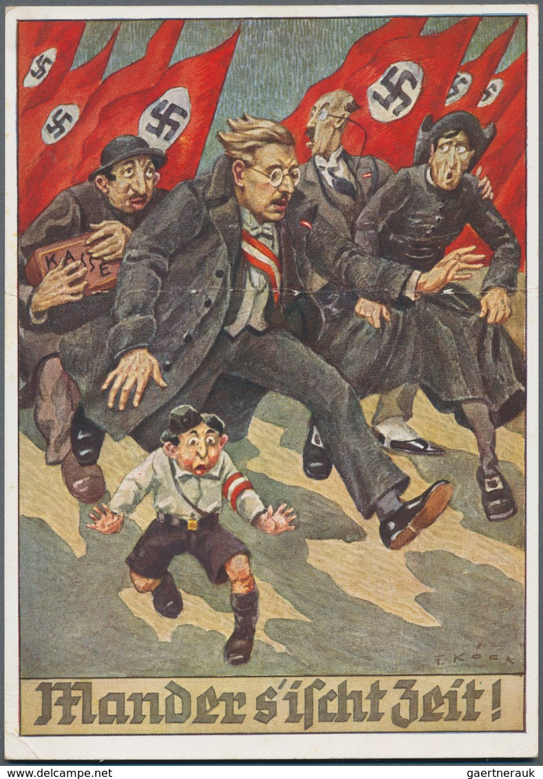 Ansichtskarten: Propaganda: 1938, "Mander S'ischt Zeit!", Großformatige Kolorierte Propagandakarte M - Politieke Partijen & Verkiezingen