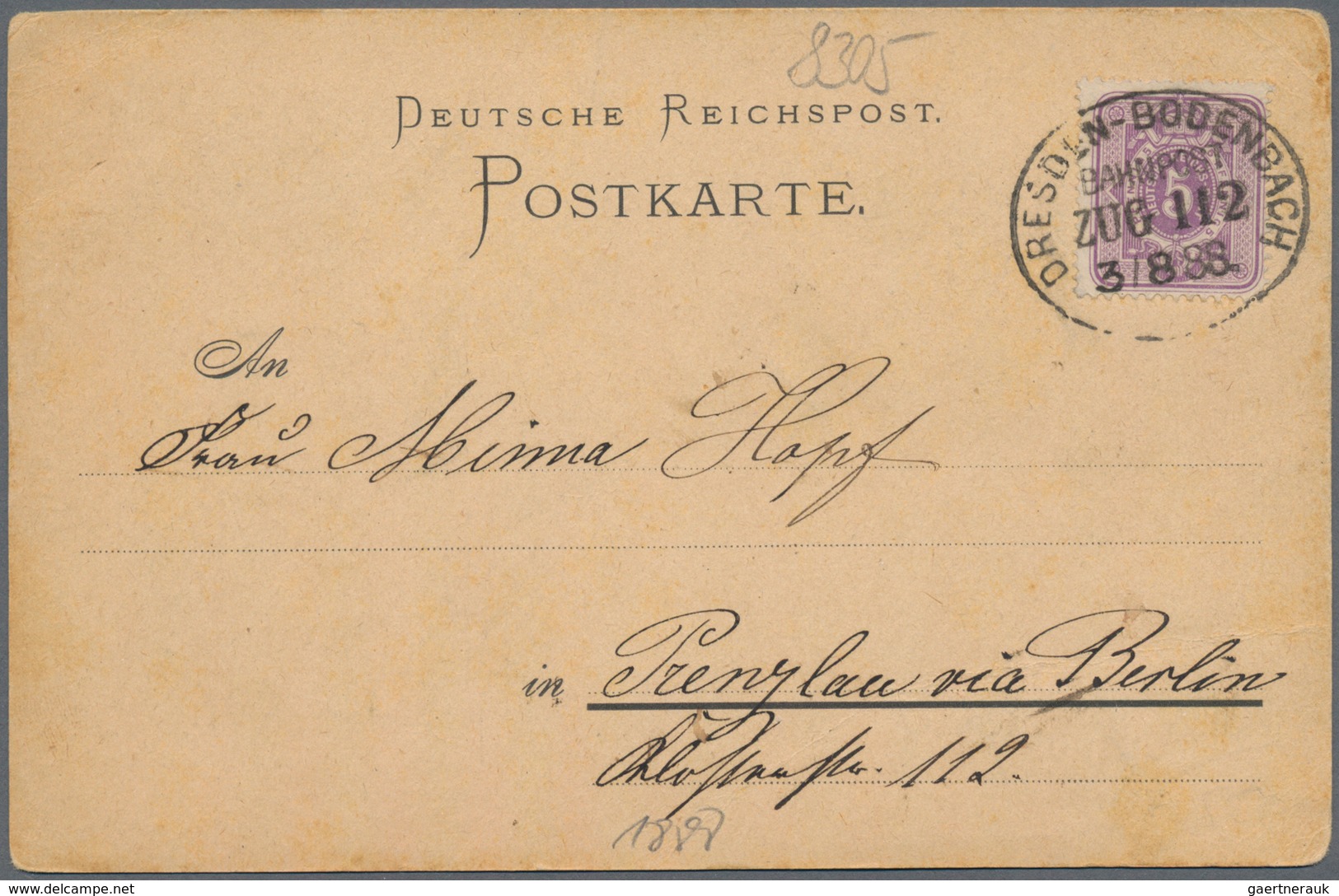 Ansichtskarten: Vorläufer: 1888, KÖNIGSTEIN Vorläuferkarte Mit Bahnpoststempel Dresden - Bodenbach 3 - Zonder Classificatie